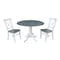 International Concepts Square 42 in Dual Drop Leaf Table, 2 X-back Chairs, White/Heather Gray, 42 W, 42 L, 29.5 in H, Wood K05-42DP-C613P - alternate 1